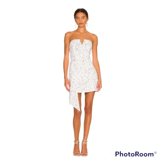 NWT Retrofete xRevolve Omer Sequin Mini Dress in White - Picture 6 of 8